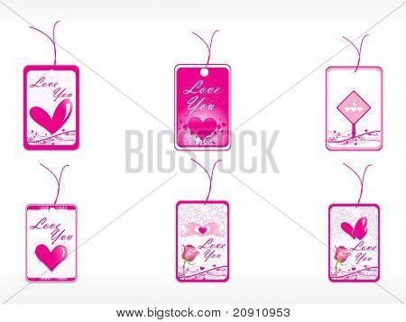 ロマンチックなタグと心のロゴを設定