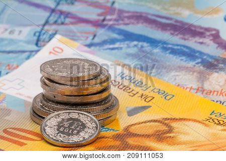 Close Up Picture Of Swiss Franc.