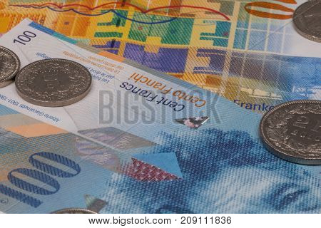 Close Up Picture Of Swiss Franc.