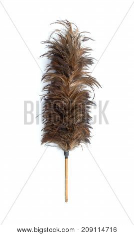 feather duster feather broom isolated on white background