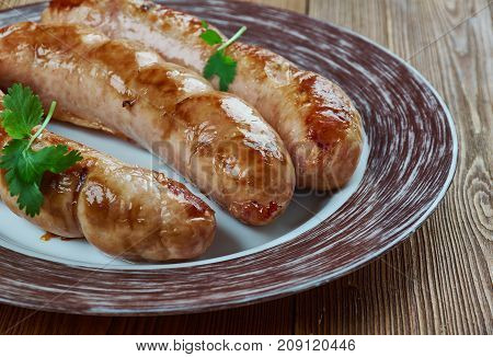 bumbar - Armenian lamb sausage  , close up