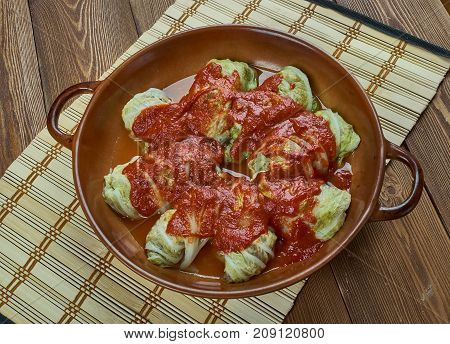 Holubky - Slovak Stuffed Cabbage. , close up meal