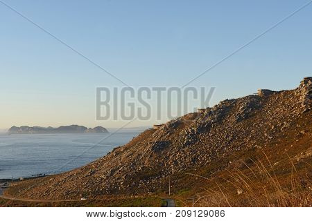 Old military battery in Cabo Silleiro Pontevedra province Galicia Spain