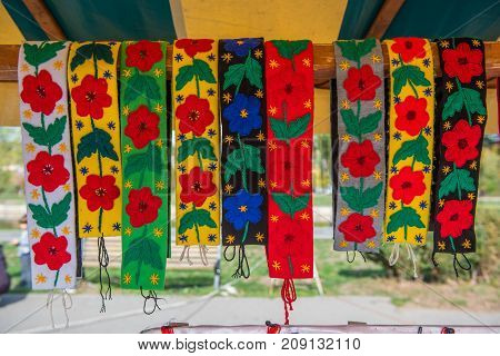 Traditional Romanian Clothe Accessories, Colorful Pattern