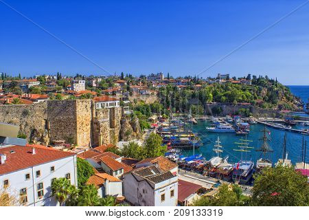 Harbor in old town Kaleici - Antalya Turkey.