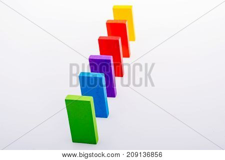 Coorful Domino Blocks On White Background