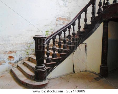 Interior of the abandoned palace in Belarus (Zheludok, Grodno region), built in the early twentieth century, example of Art Nouveau style