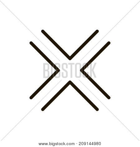 X mark icon flat icon. Single high quality outline symbol of info for web design or mobile app. Thin line signs of delete for design logo, visit card, etc. Outline logo of close