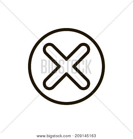 X mark icon flat icon. Single high quality outline symbol of info for web design or mobile app. Thin line signs of delete for design logo, visit card, etc. Outline logo of close