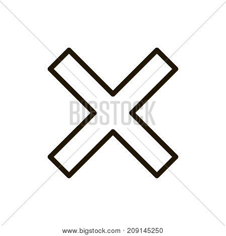 X mark icon flat icon. Single high quality outline symbol of info for web design or mobile app. Thin line signs of delete for design logo, visit card, etc. Outline logo of close