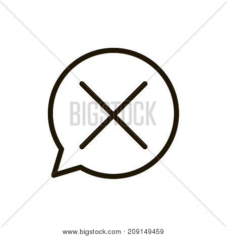 X mark icon flat icon. Single high quality outline symbol of info for web design or mobile app. Thin line signs of delete for design logo, visit card, etc. Outline logo of close
