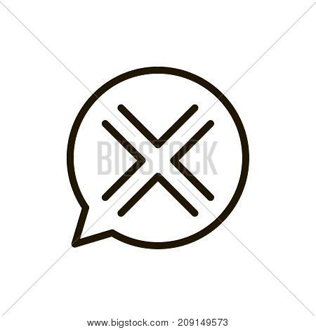 X mark icon flat icon. Single high quality outline symbol of info for web design or mobile app. Thin line signs of delete for design logo, visit card, etc. Outline logo of close