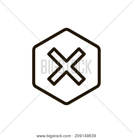 X mark icon flat icon. Single high quality outline symbol of info for web design or mobile app. Thin line signs of delete for design logo, visit card, etc. Outline logo of close