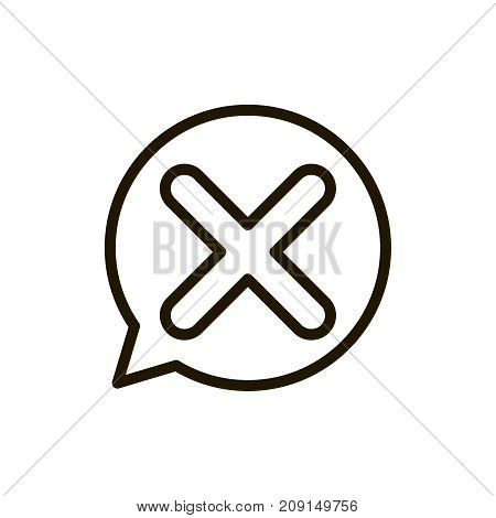 X mark icon flat icon. Single high quality outline symbol of info for web design or mobile app. Thin line signs of delete for design logo, visit card, etc. Outline logo of close