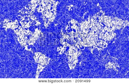 Carte du monde gelé abstraite