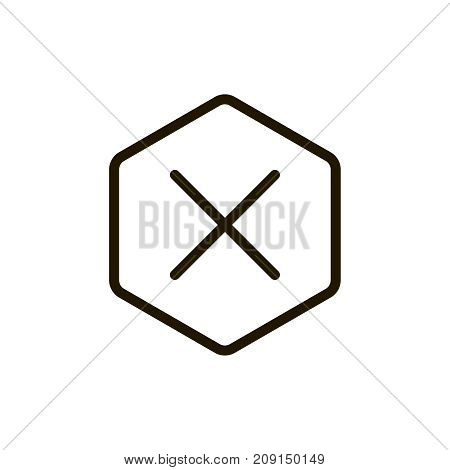 X mark icon flat icon. Single high quality outline symbol of info for web design or mobile app. Thin line signs of delete for design logo, visit card, etc. Outline logo of close
