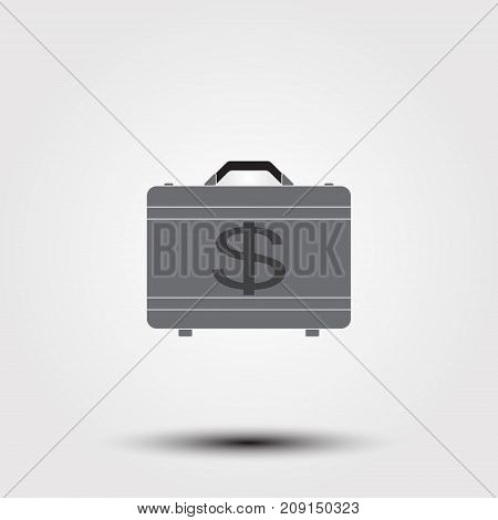 Briefcase Full Of Money Icon. Simple Illustration Of Briefcase Full Of Money Vector Icon For Web.