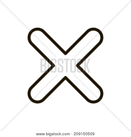 X mark icon flat icon. Single high quality outline symbol of info for web design or mobile app. Thin line signs of delete for design logo, visit card, etc. Outline logo of close