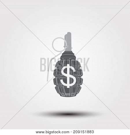 Weapons Explosion And Money Icon, Vector Illustration.