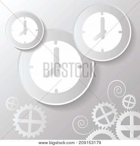 abstract paper clock icon pattern on grey gradient background
