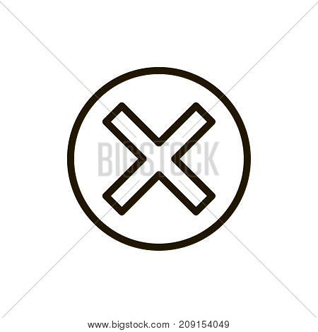 X mark icon flat icon. Single high quality outline symbol of info for web design or mobile app. Thin line signs of delete for design logo, visit card, etc. Outline logo of close