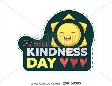 Vector Illustration For World Kindness Day With Checkered Letters and Sun