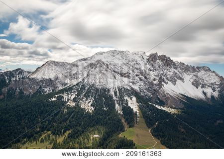 Latemar mountain range as seen from Rosengarten South Tyrol Italy