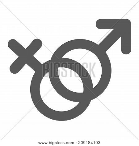 Female and man gender symbol icon. Vector simple illustration of female and male gender symbol icon isolated on white background