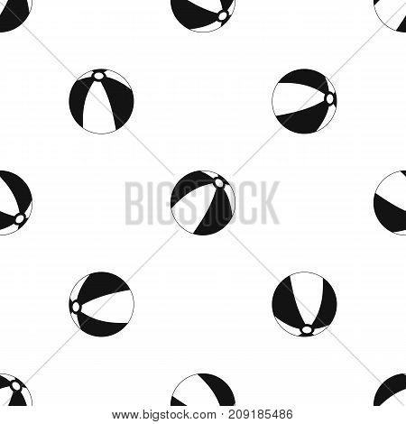 Ball for children to play pattern repeat seamless in black color for any design. Vector geometric illustration