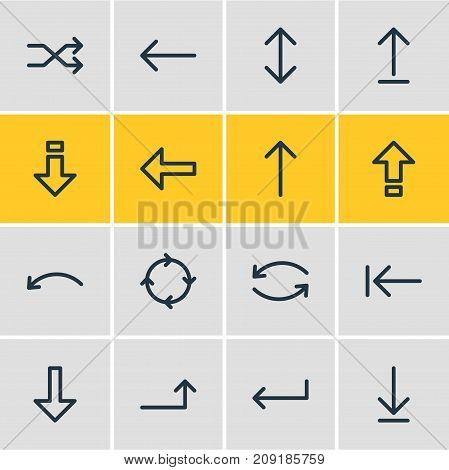 Editable Pack Of Shrift, Loading, Exchange And Other Elements.  Vector Illustration Of 16 Sign Icons.