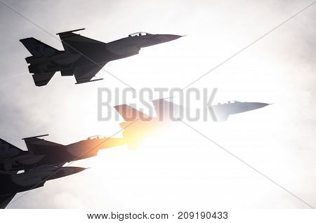Boise Idaho USA - October 15 2017. United States Air Force Thunderbirds performing at the Gowen Thunder airshow on October 15. 2017.