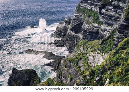 Smashing waves on the Wild Atlantic Way, Ireland