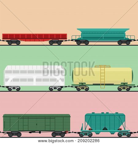 Train carriages car railway without striping travel railroad passenger locomotive vector wagon transport. Modern vehicle station track car technology business traffic transportation.