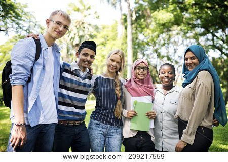 A group of diverse teenagers