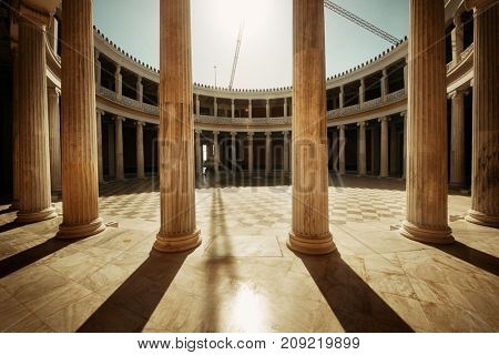 ATHENS - SEP 26: Closeup view of Zappeion Hall on September 26, 2016 in Athens, Greece. It is generally used for both official and private meetings and ceremonies.