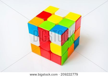 Rubik's Cube Isolated On White Background
