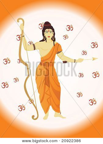 เวกเตอร์ภาพประกอบ navami รามออมกับพระเจ้า