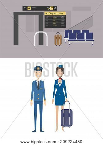 Airport Background | set of vector background and character illustration use for business, education, marketing and much more.The set can be used for several purposes like: websites, print templates, presentation templates, and promotional materials.