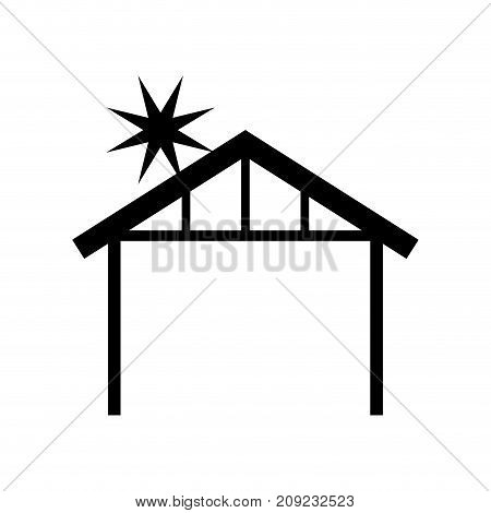wooden hut house manger design image vector illustration