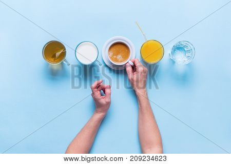Group Useful Colorful Beverages Coffee Milk Tea