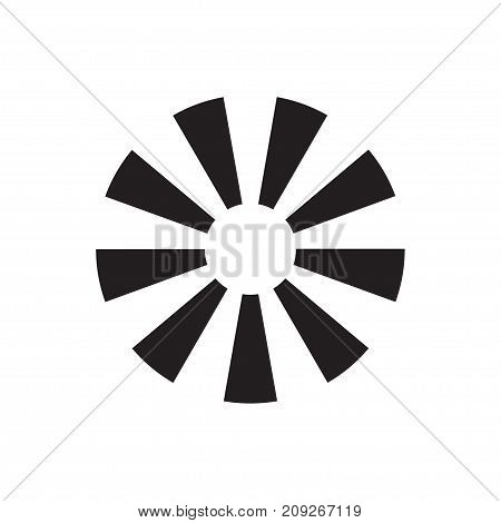 Sunbeam burst sunburst Circle design element isolated on white background. Black rays. Round pattern for icons logo. - Stock vector