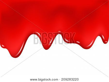 Realistic  Texture Of  Dripping  Jam,  Red Paint Or Blood.