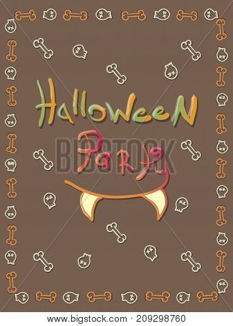 Halloween party flyer invitation card with coloreful background. Vecyor illustration