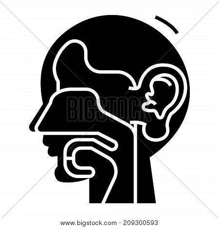 ear, nose, and throat - ent icon, illustration, vector sign on isolated background
