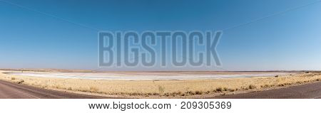 A panorama of Goerapan (Goera salt lake) on the R360-road between Askham and Upington in the Northern Cape Province of South Africa