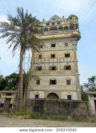 Kaiping Diaolou Jinjiangli watchtower in Chikan Unesco world heritage site Guangdong China