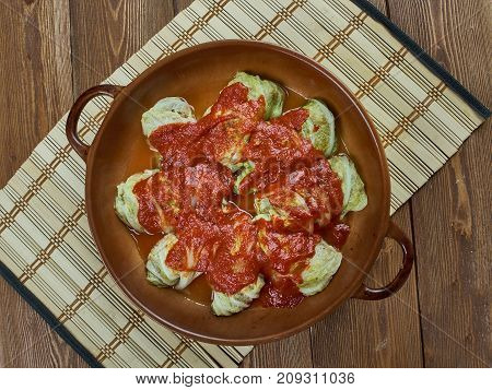 Holubky - Slovak Stuffed Cabbage. , close up