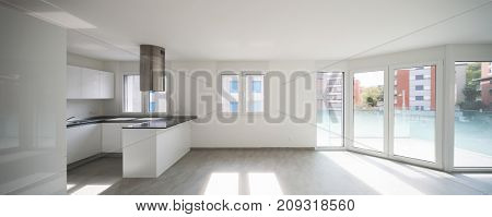 Empty modern apartment, empty spaces