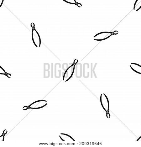 Tooth extraction instrument pattern repeat seamless in black color for any design. Vector geometric illustration