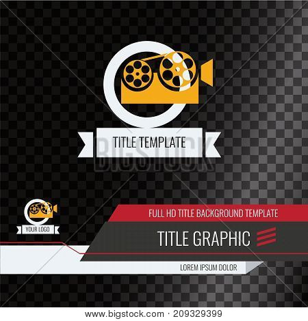 Video headline title template. Creative banner design for video.